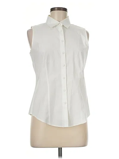 Pre-owned Talbots Sleeveless Button Down Shirt In Ivory
