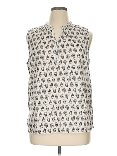 Pre-owned Talbots Sleeveless Button Down Shirt In Ivory
