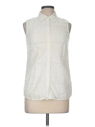 Pre-owned Talbots Sleeveless Button Down Shirt In Ivory