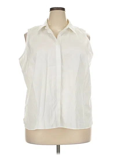 Pre-owned Talbots Sleeveless Button Down Shirt In Ivory