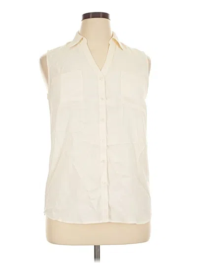 Pre-owned Talbots Sleeveless Button Down Shirt In Ivory