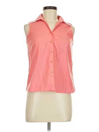 Pre-owned Talbots Sleeveless Button Down Shirt In Orange