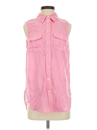 Pre-owned Talbots Sleeveless Button Down Shirt In Pink