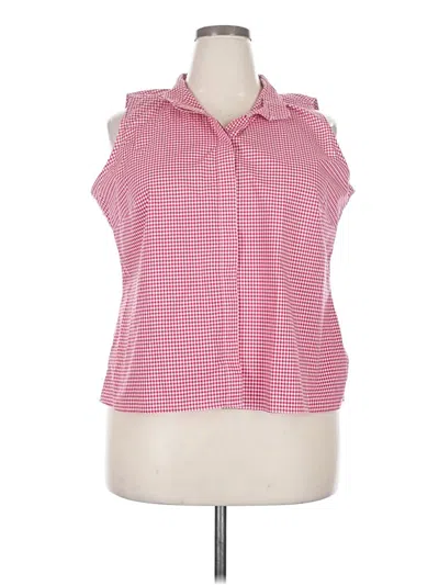 Pre-owned Talbots Sleeveless Button Down Shirt In Pink