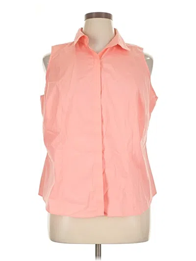 Pre-owned Talbots Sleeveless Button Down Shirt In Pink