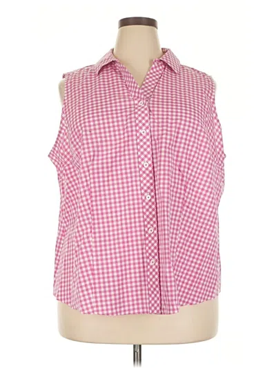 Pre-owned Talbots Sleeveless Button Down Shirt In Pink