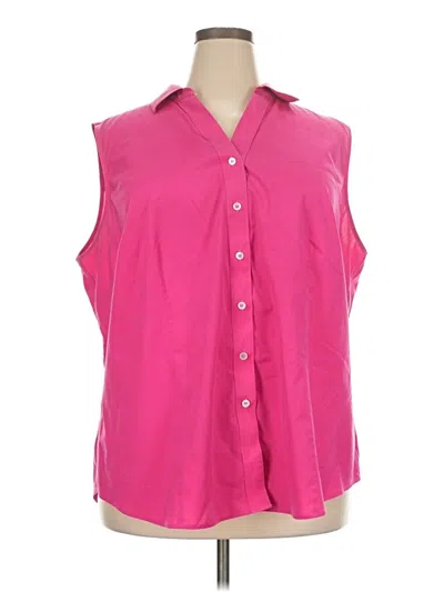 Pre-owned Talbots Sleeveless Button Down Shirt In Pink