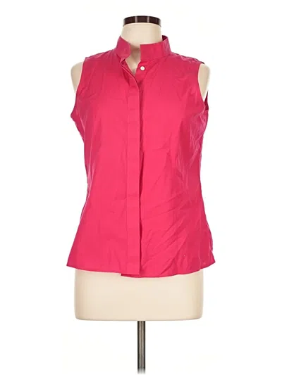 Pre-owned Talbots Sleeveless Button Down Shirt In Pink
