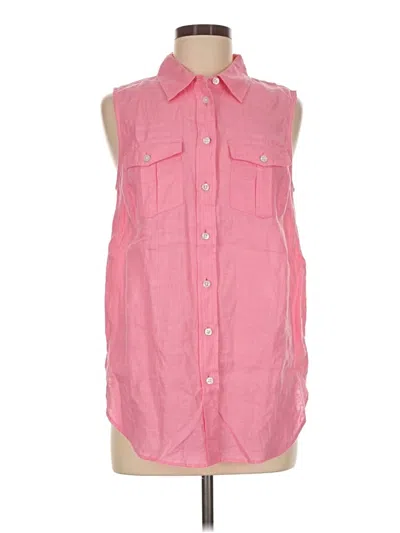 Pre-owned Talbots Sleeveless Button Down Shirt In Pink