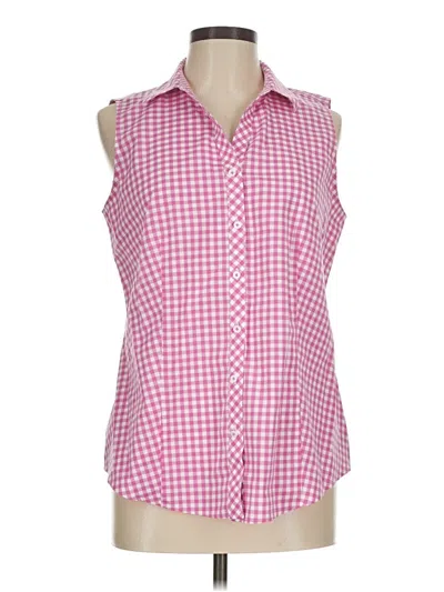 Pre-owned Talbots Sleeveless Button Down Shirt In Pink