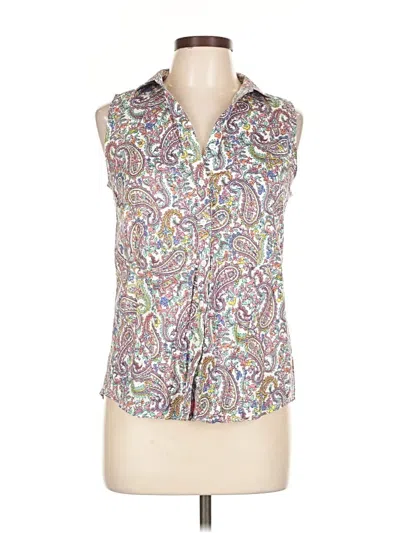 Pre-owned Talbots Sleeveless Button Down Shirt In Purple