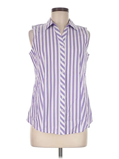 Pre-owned Talbots Sleeveless Button Down Shirt In Purple