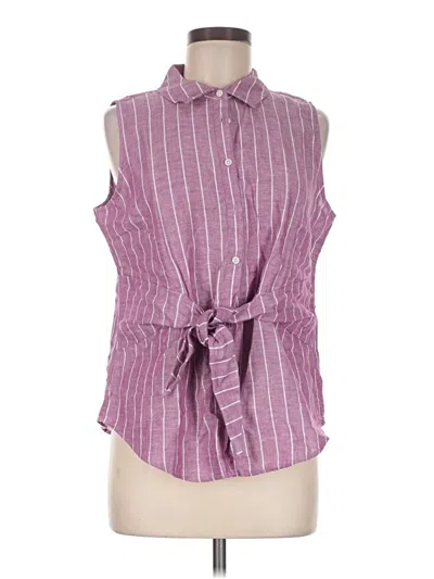 Pre-owned Talbots Sleeveless Button Down Shirt In Purple