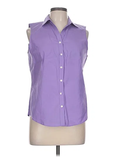 Pre-owned Talbots Sleeveless Button Down Shirt In Purple
