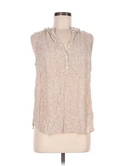 Pre-owned Talbots Sleeveless Button Down Shirt In Tan