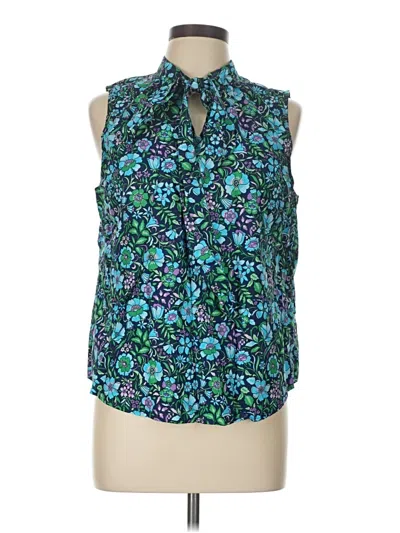 Pre-owned Talbots Sleeveless Button Down Shirt In Teal