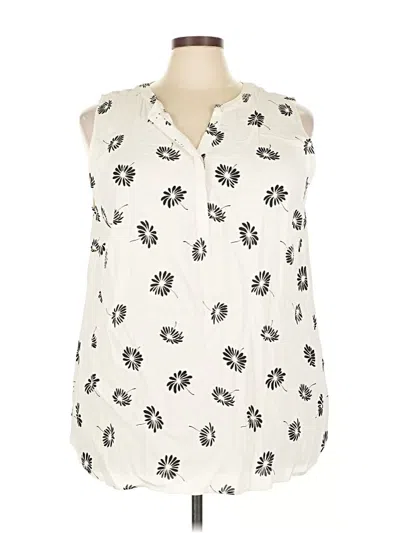 Pre-owned Talbots Sleeveless Button Down Shirt In White