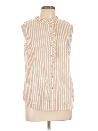 Pre-owned Talbots Sleeveless Button Down Shirt In White