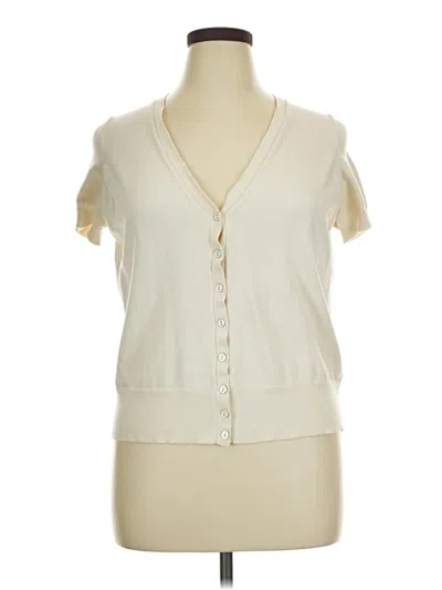 Pre-owned Talbots Sleeveless Button Down Shirt In White