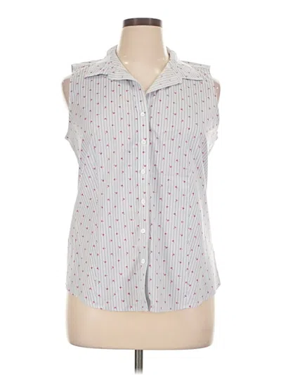 Pre-owned Talbots Sleeveless Button Down Shirt In White