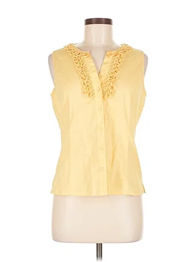 Pre-owned Talbots Sleeveless Button Down Shirt In Yellow