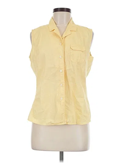 Pre-owned Talbots Sleeveless Button Down Shirt In Yellow