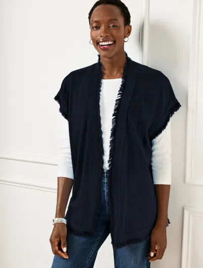 Talbots Sleeveless Cardigan Sweater - Blue - Xs/s