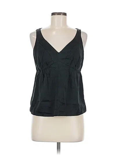 Pre-owned Talbots Sleeveless Silk Top Black Halter Neckline Tops