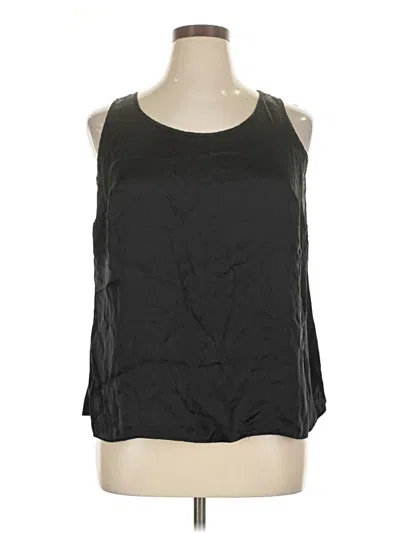 Pre-owned Talbots Sleeveless Silk Top Black Halter Neckline Tops