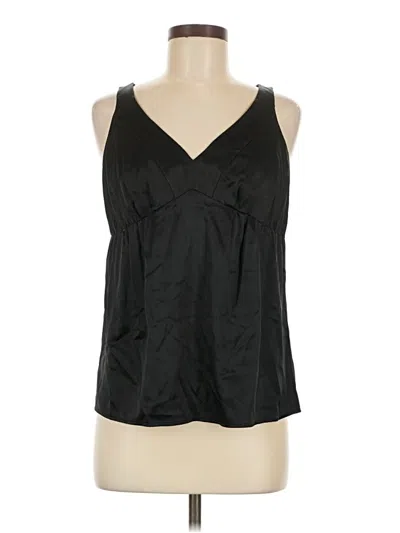 Pre-owned Talbots Sleeveless Silk Top Black Halter Neckline Tops