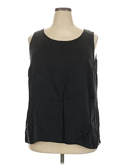 Pre-owned Talbots Sleeveless Silk Top Black Scoop Neck Tops