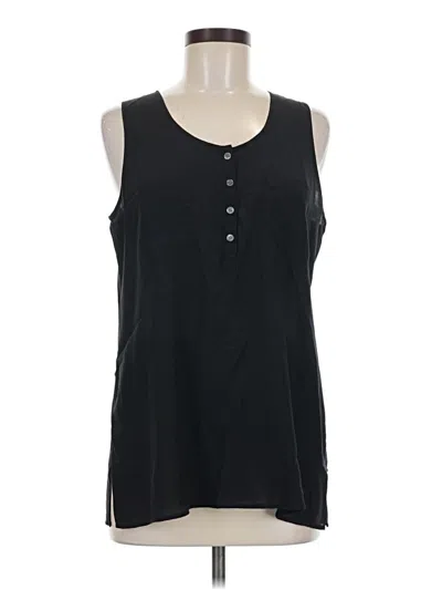 Pre-owned Talbots Sleeveless Silk Top Black Scoop Neck Tops