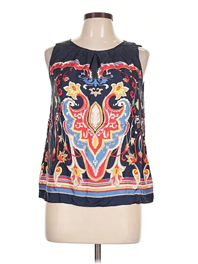 Pre-owned Talbots Sleeveless Silk Top Blue Halter Neckline Tops