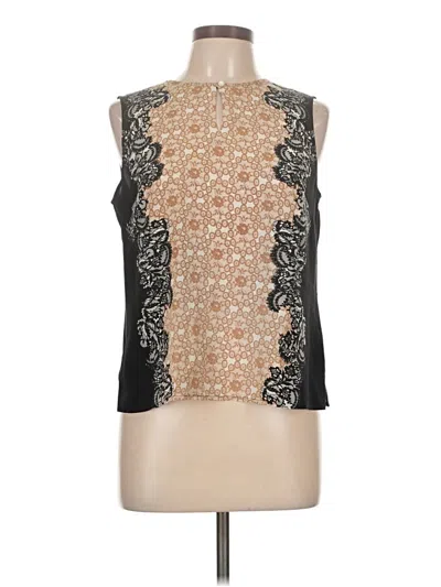 Pre-owned Talbots Sleeveless Silk Top Brown High Neck Tops