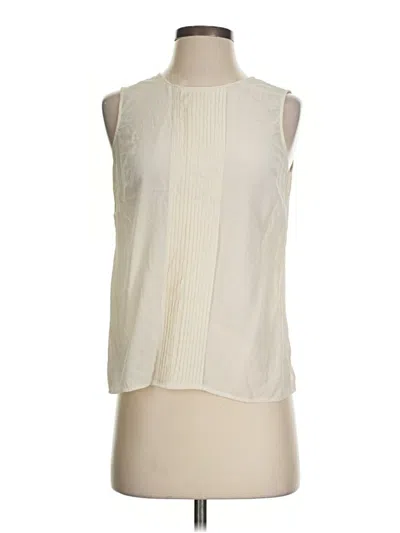 Pre-owned Talbots Sleeveless Silk Top Ivory Halter Neckline Tops