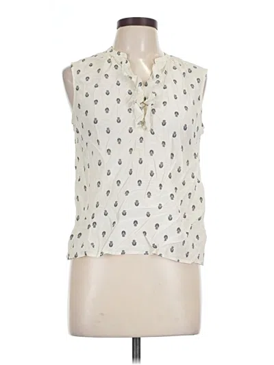 Pre-owned Talbots Sleeveless Silk Top Ivory Halter Neckline Tops