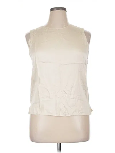 Pre-owned Talbots Sleeveless Silk Top Ivory Halter Neckline Tops