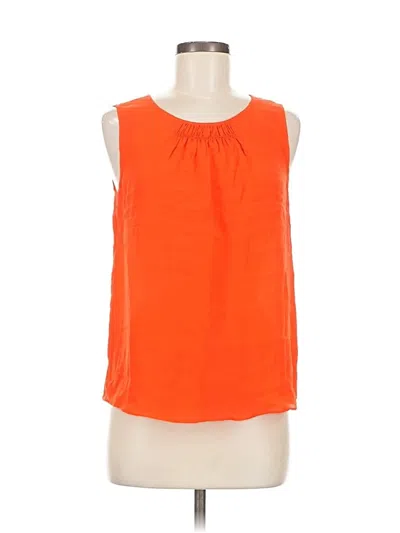 Pre-owned Talbots Sleeveless Silk Top Orange Halter Neckline Tops
