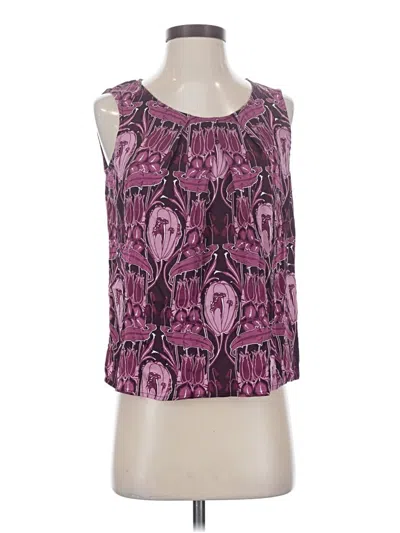 Pre-owned Talbots Sleeveless Silk Top Purple Halter Neckline Tops