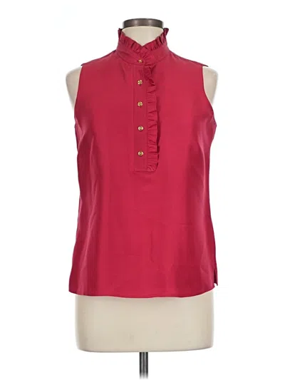 Pre-owned Talbots Sleeveless Silk Top Red High Neck Tops