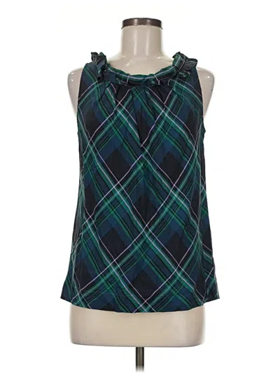Pre-owned Talbots Sleeveless Silk Top Teal Halter Neckline Tops