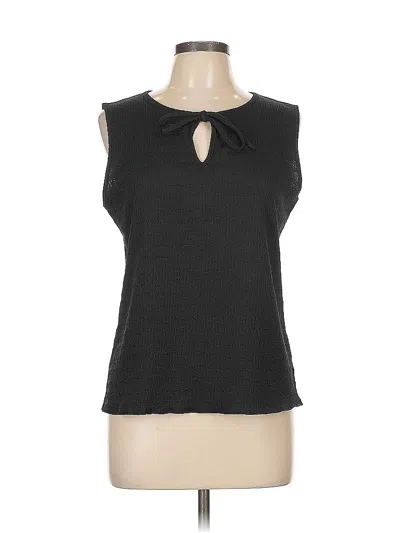 Pre-owned Talbots Sleeveless Top Black Keyhole Neckline Tops