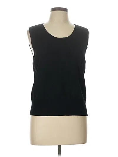 Pre-owned Talbots Sleeveless Top Black Scoop Neck Tops