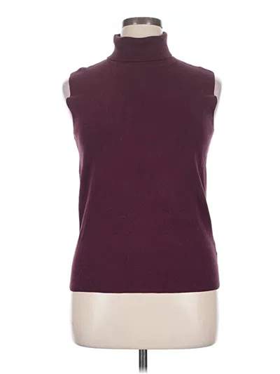 Pre-owned Talbots Sleeveless Top Burgundy Turtleneck Tops