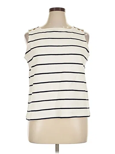Talbots Sleeveless Top Ivory Boatneck Tops