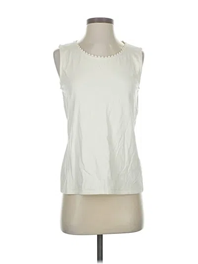 Pre-owned Talbots Sleeveless Top Ivory Scoop Neck Tops In White