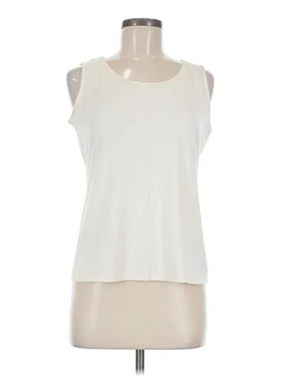 Pre-owned Talbots Sleeveless Top Ivory Scoop Neck Tops In White