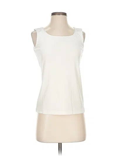Pre-owned Talbots Sleeveless Top Ivory Scoop Neck Tops In White