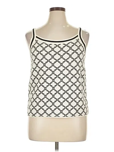 Pre-owned Talbots Sleeveless Top Ivory Square Neckline Tops In White