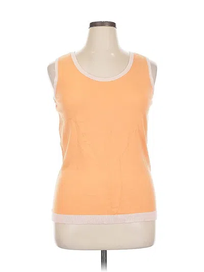 Pre-owned Talbots Sleeveless Top Orange Scoop Neck Tops